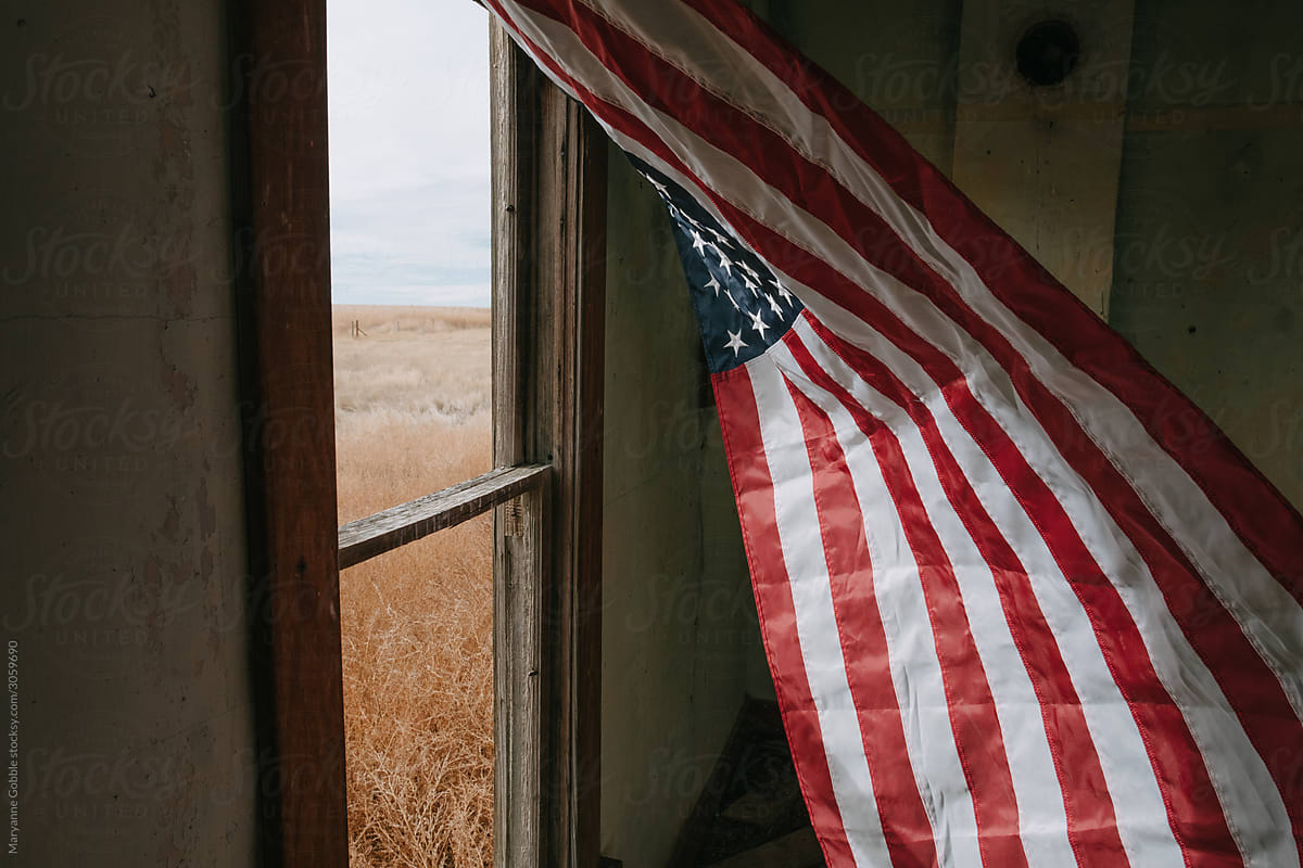 American Flag in Window