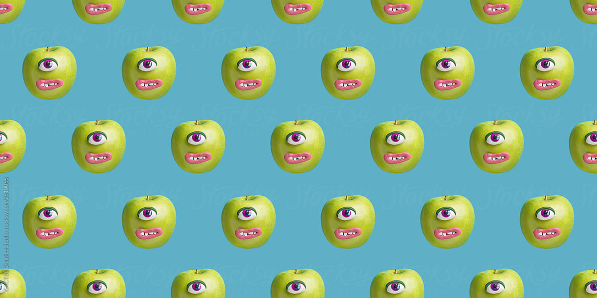 Pattern of apple monster
