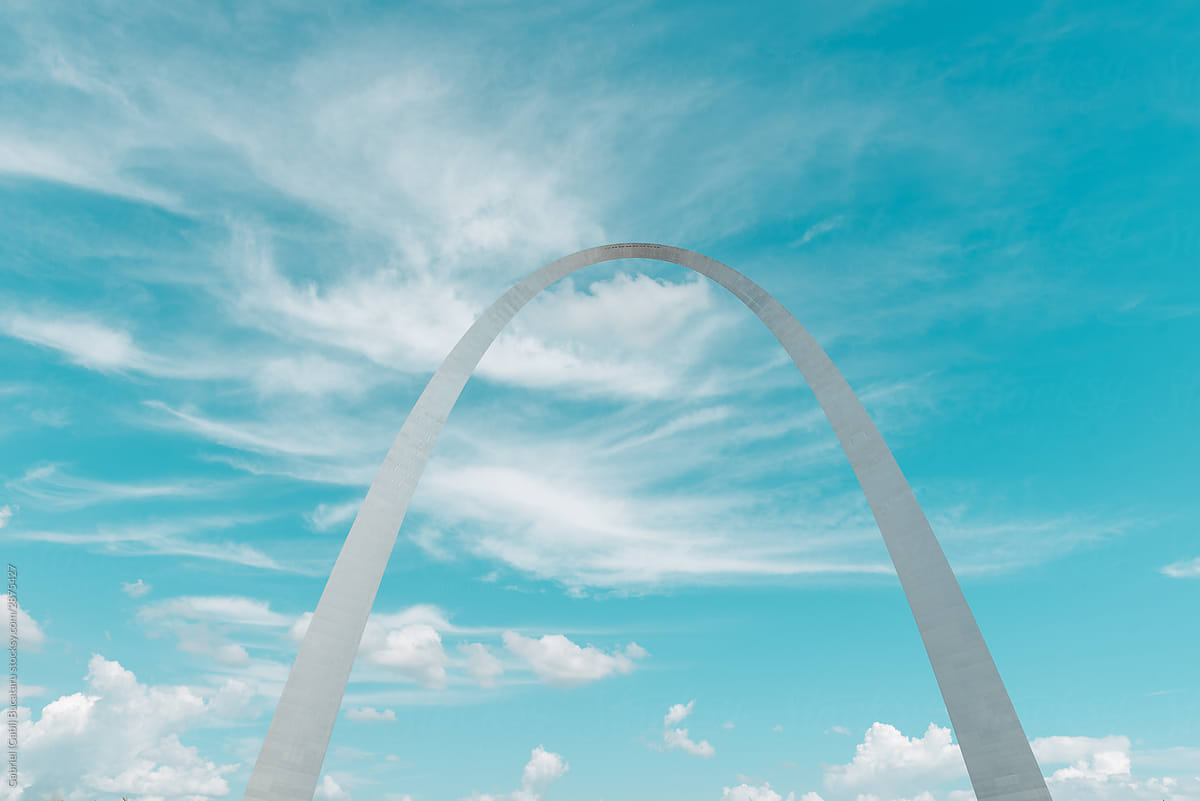 St. Louis Gateway Arch against a blue sky