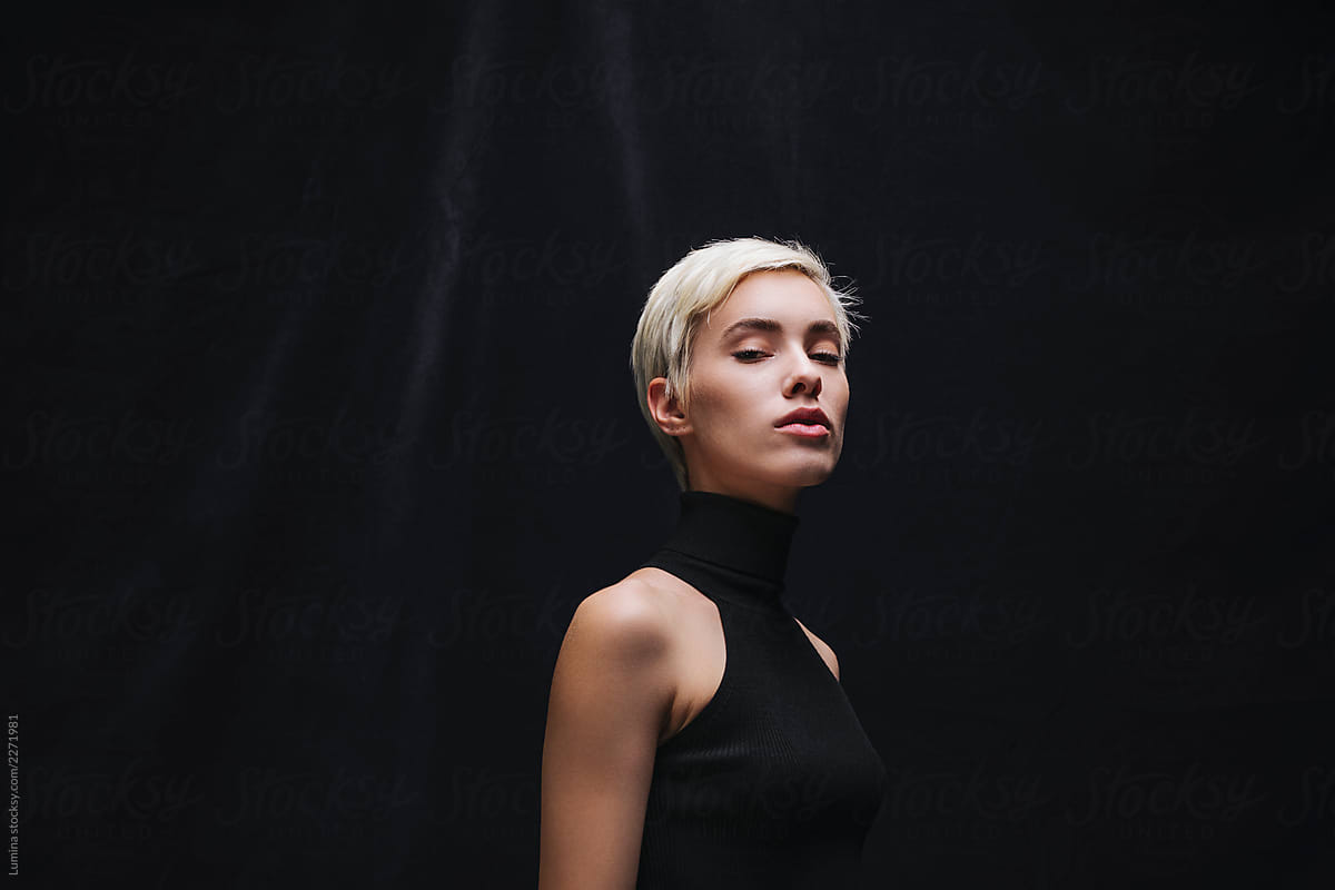 Studio Portrait of a Woman Fashion Model