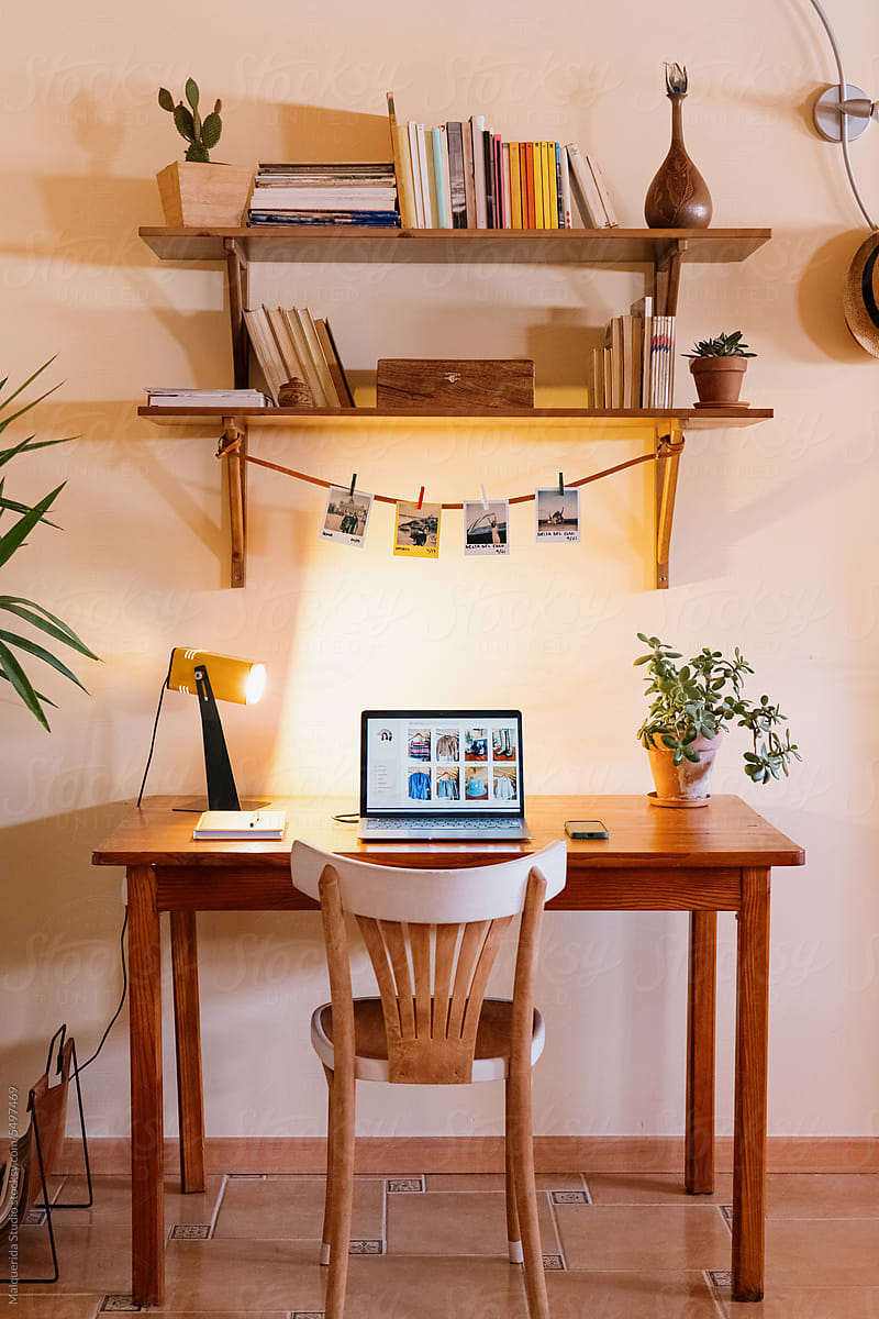 Cozy workspace at home