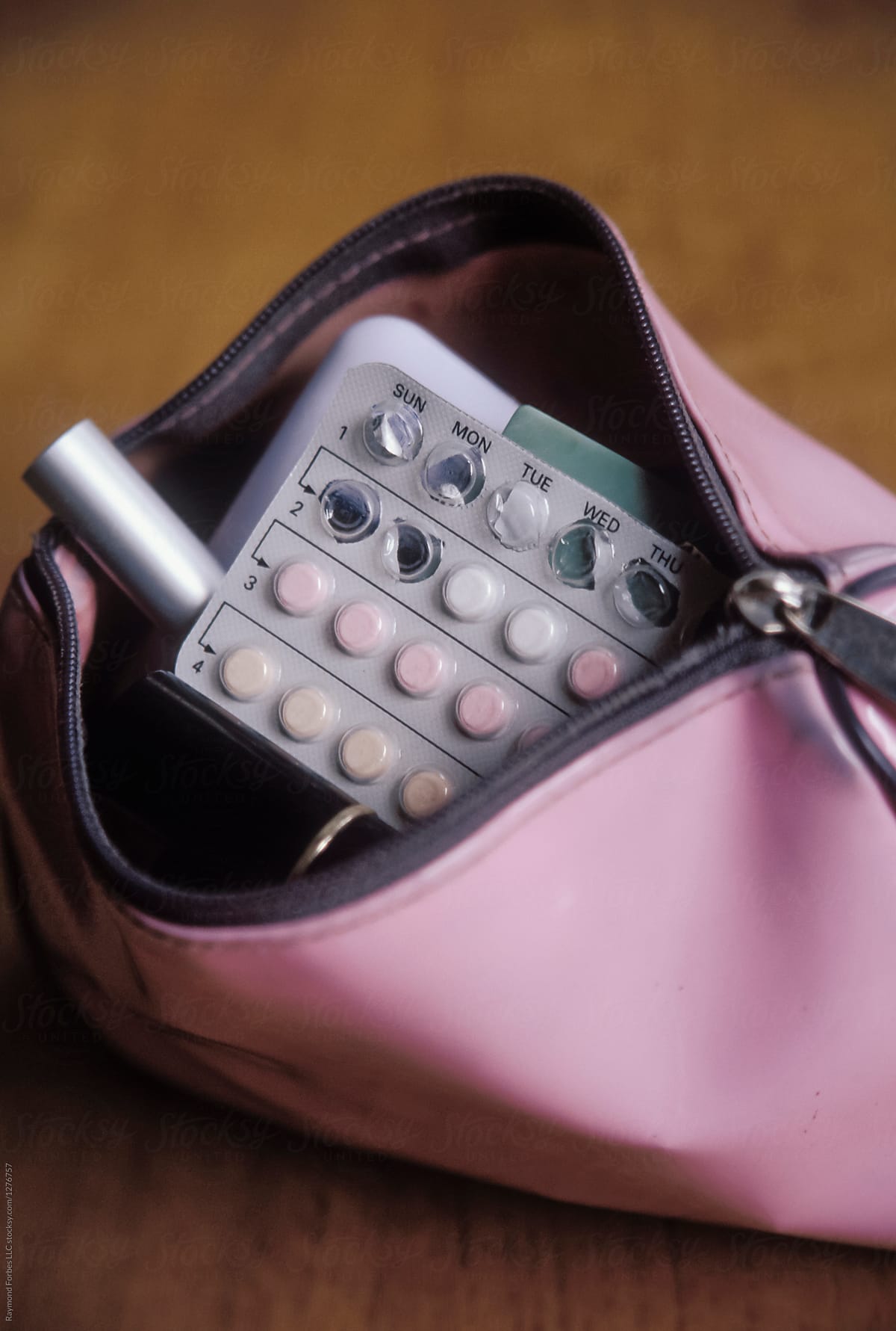 Birth Control Pills in Makeup Bag