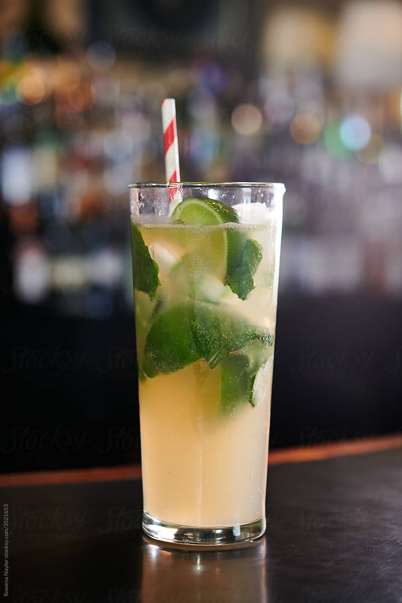 Sailor Jerry Rum Cocktail on bar
