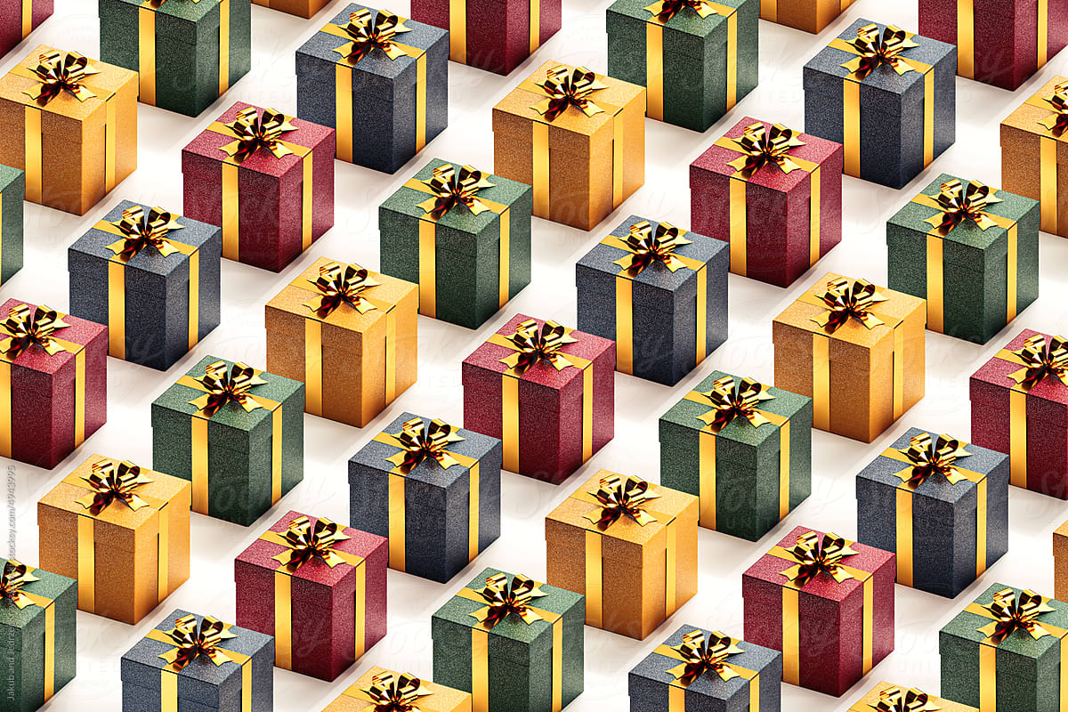 Repetitive pattern of Holiday Gift Boxes