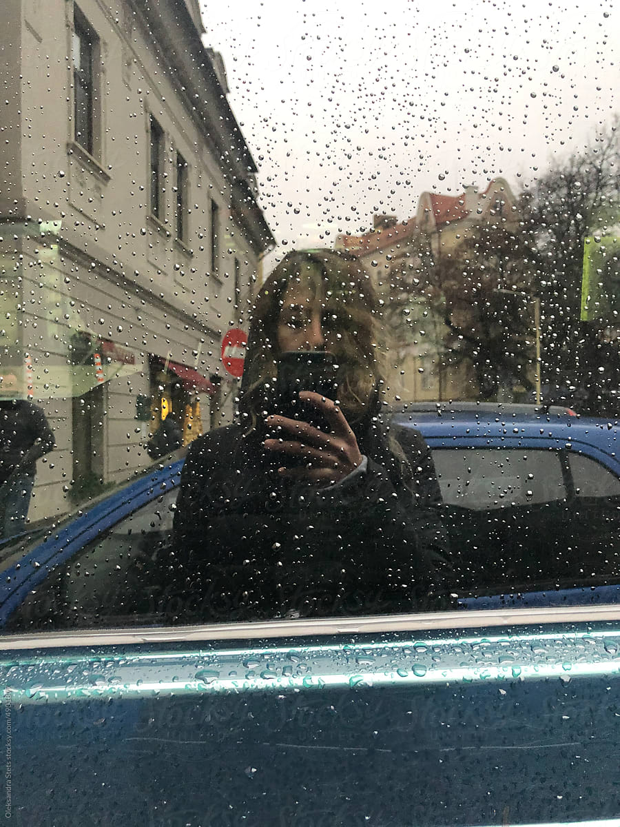 Rainy weather selfie