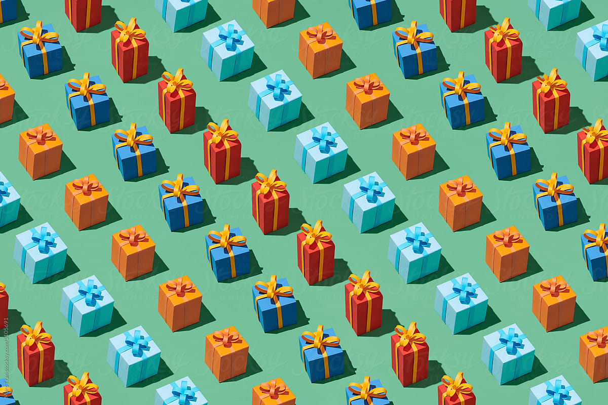 Gift box minimal pattern background