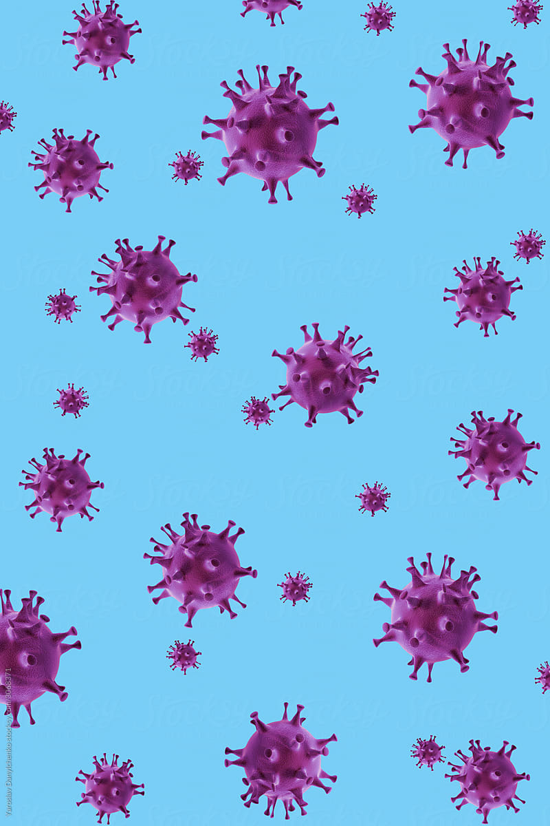 Vertical pattern of 3D virus bacteria.
