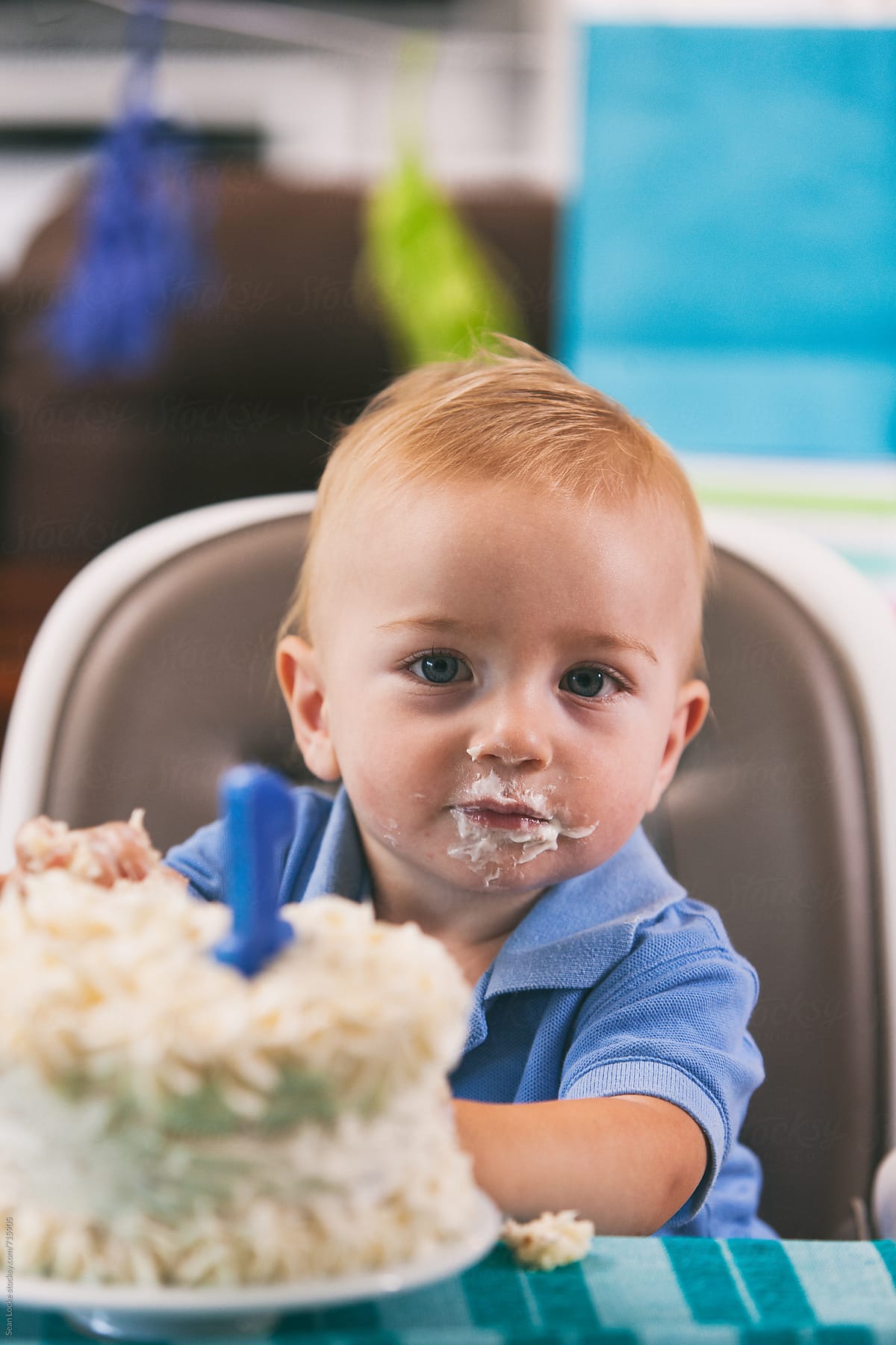 Birthday: Toddler Takes Break From Birthday Cake Mess