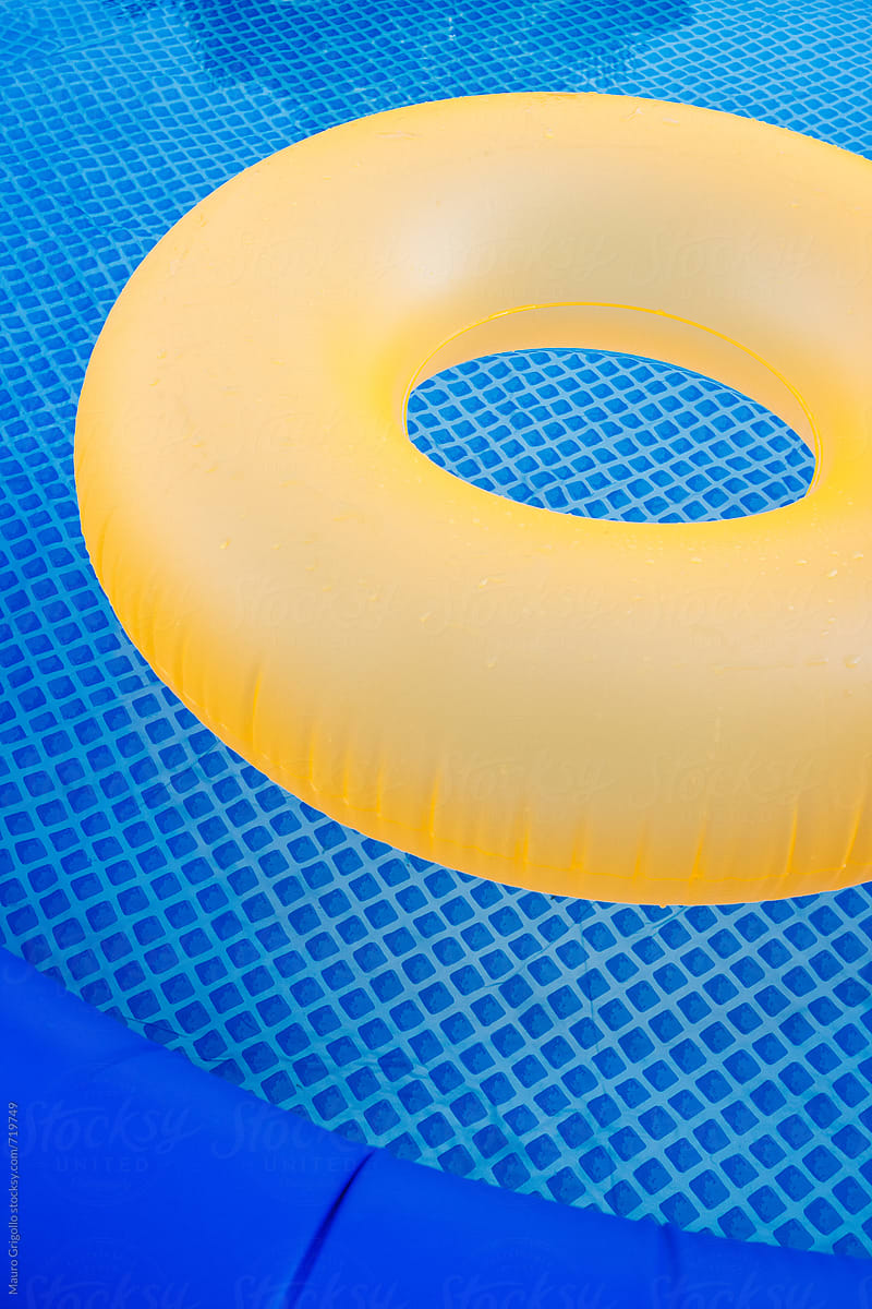 Inflatable donut in the pool