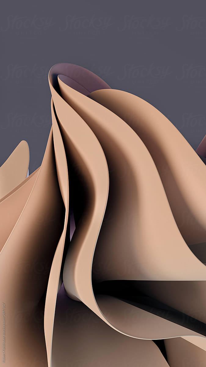 3D render of an abstract pastel wavy cloth