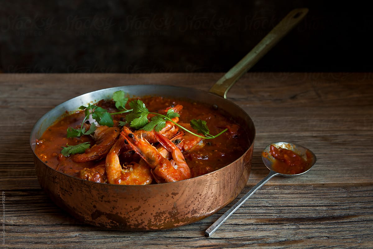 Indian shrimp curry with tomato