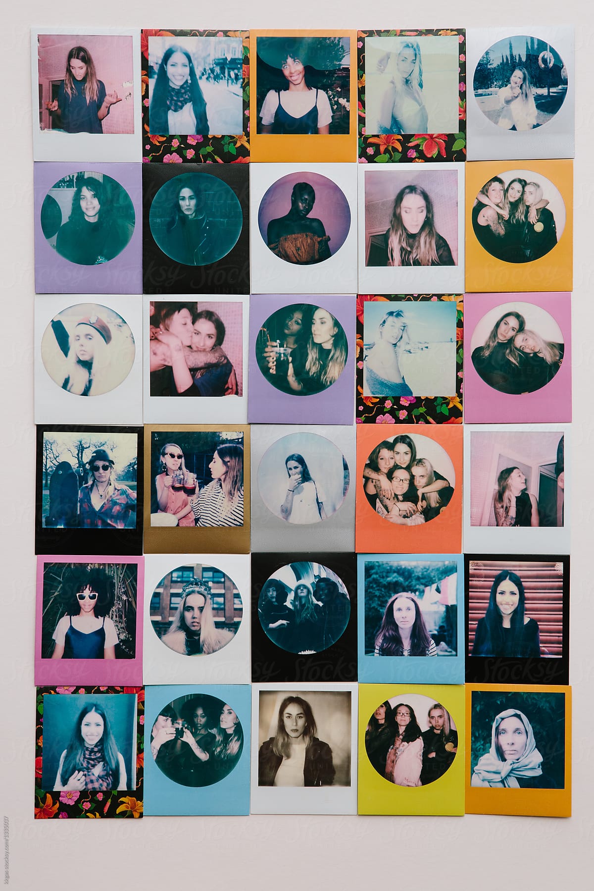 Polaroid collection of women