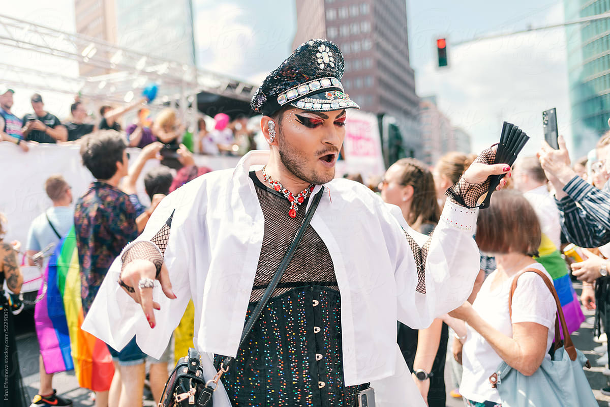 `glam officer having great time dancing at pride