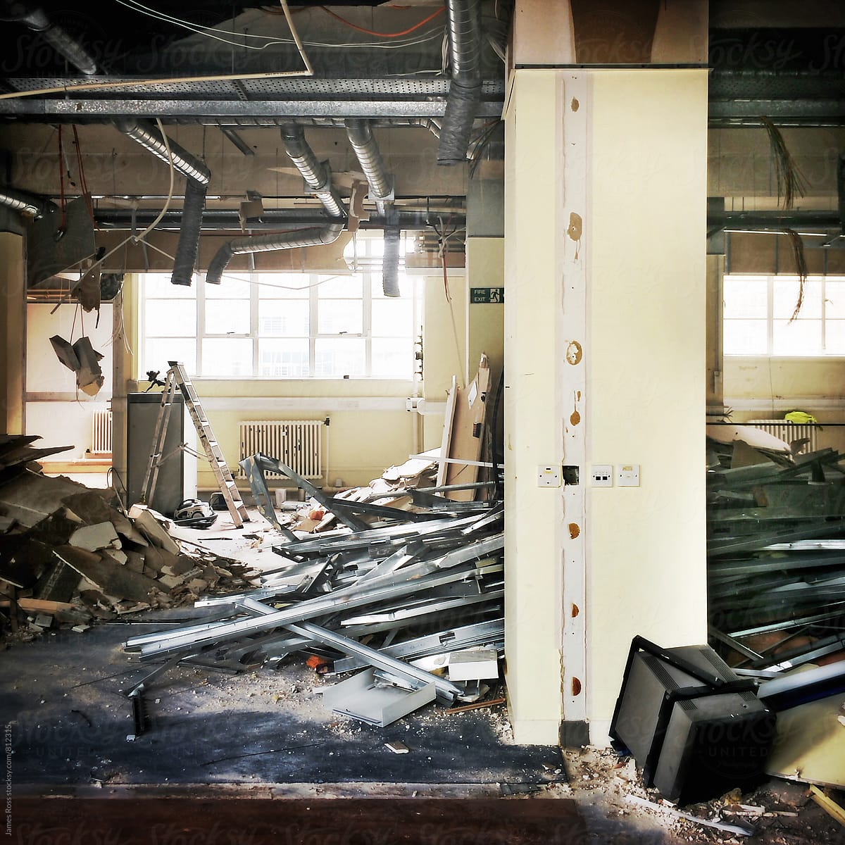 A derelict and abandoned office