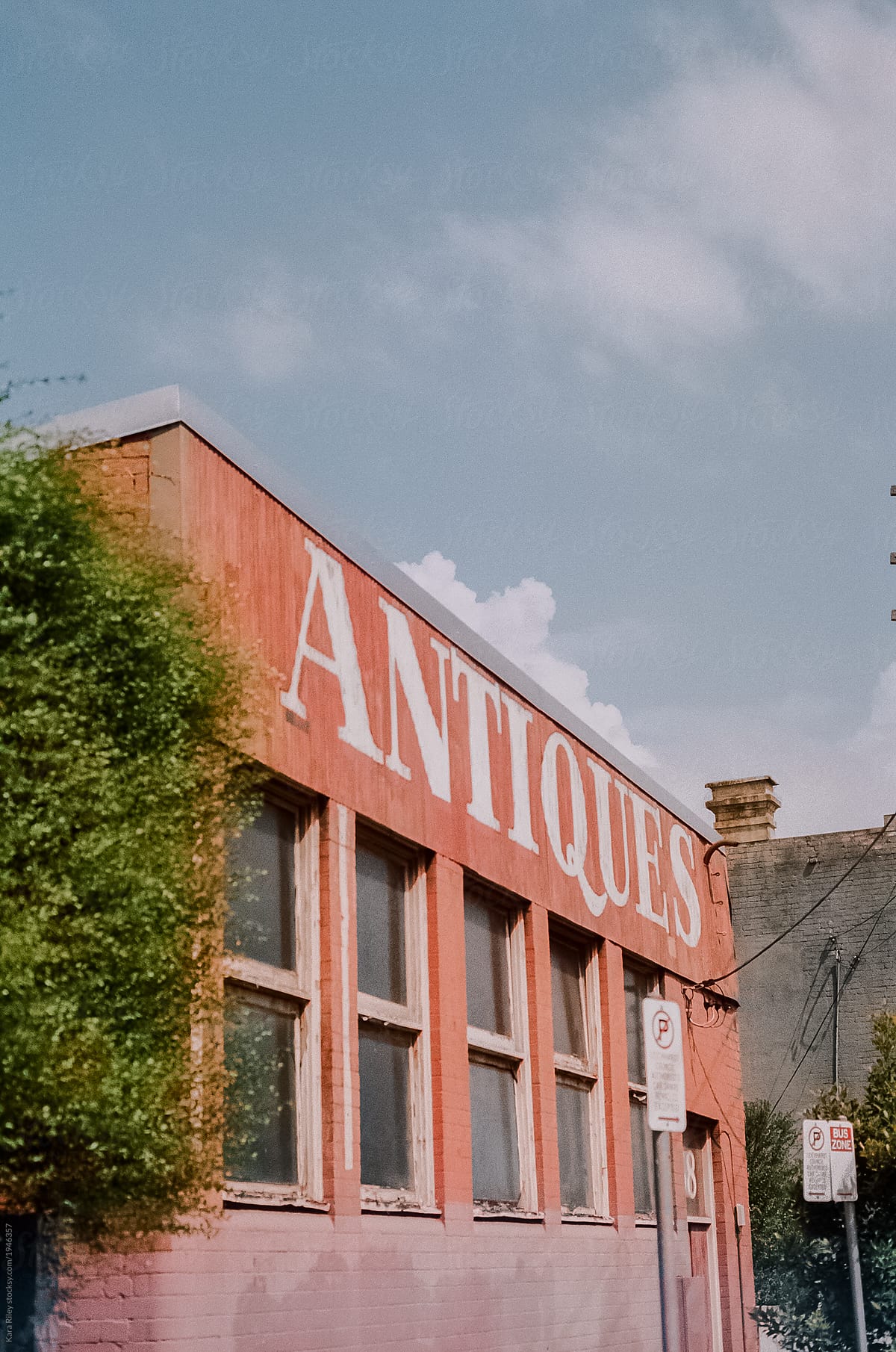 Antiques Building Ghost Sign