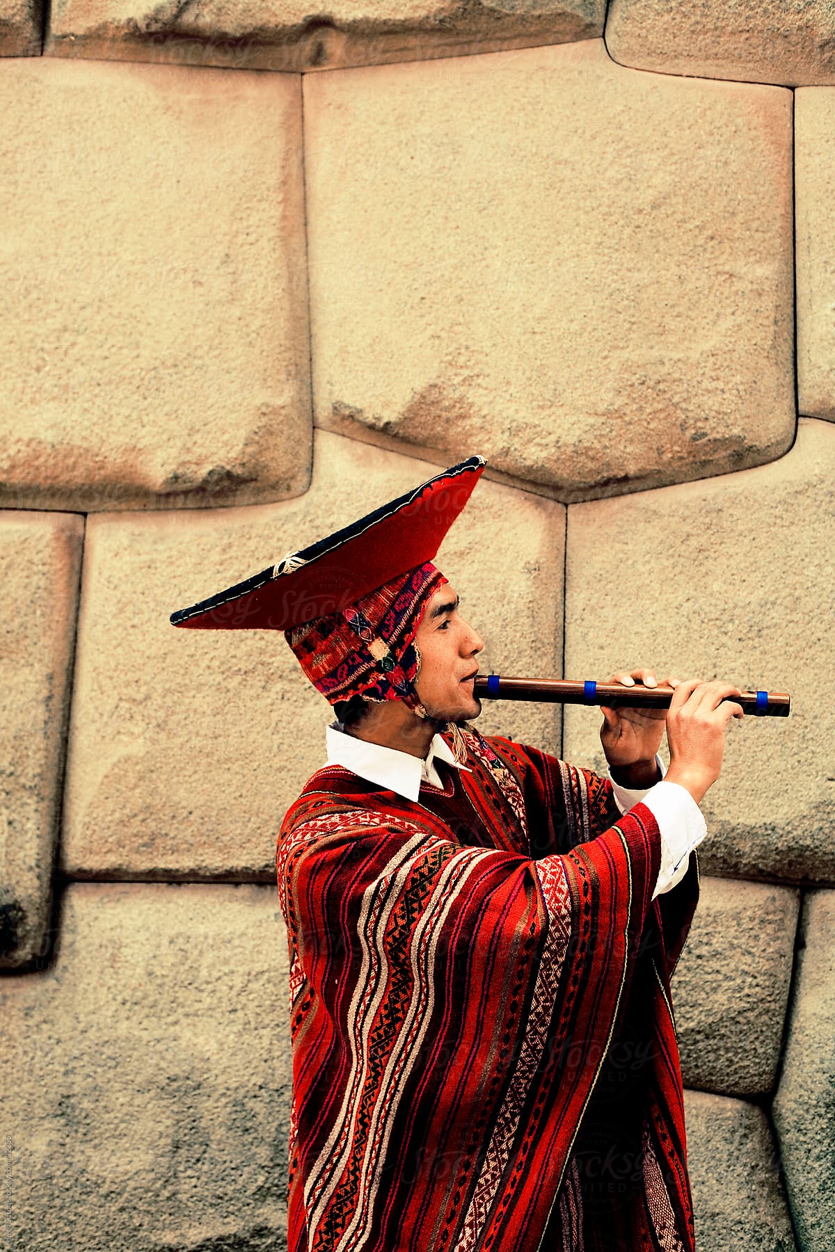 Traditional Peruvian musician. Cusco. Peru