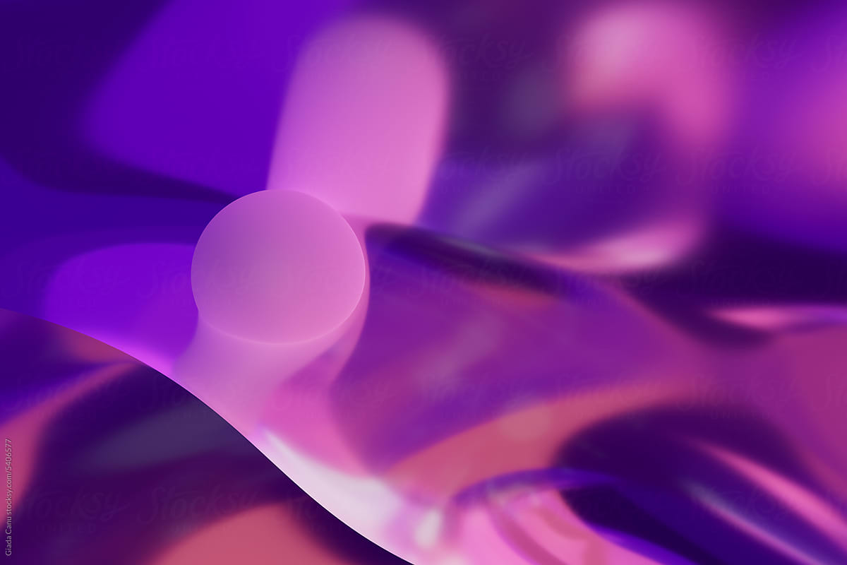 a sphere in a fluid purple environment