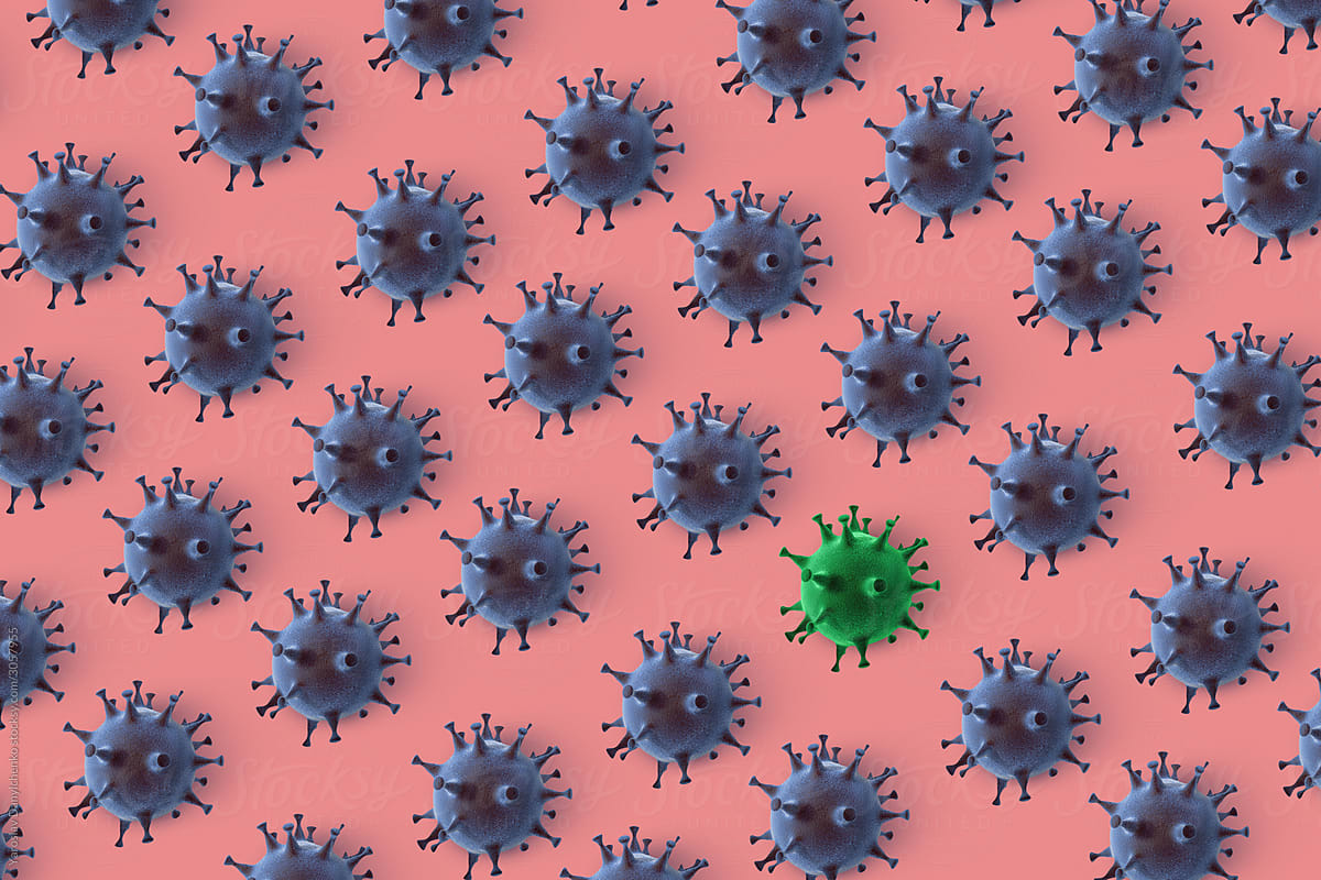 3D model of virus horizontal pattern.