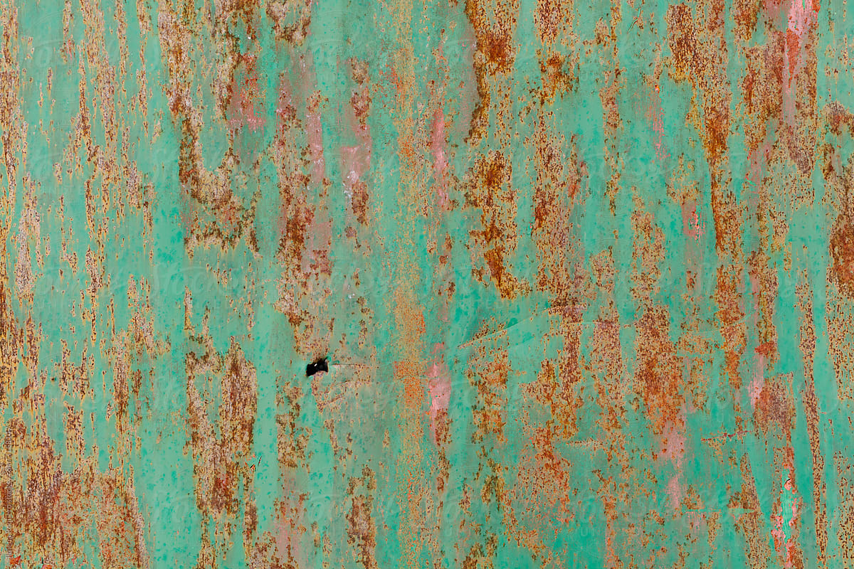 Texture of green metallic oxidized gate