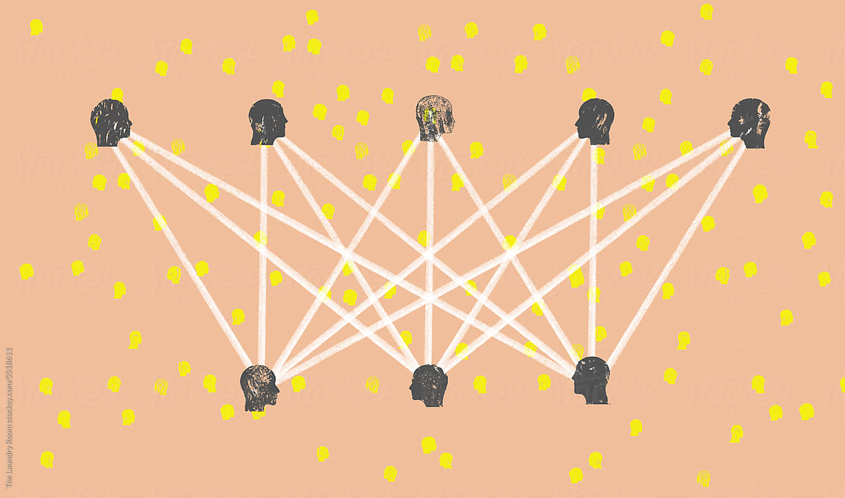 People connecting in bipartite configuration