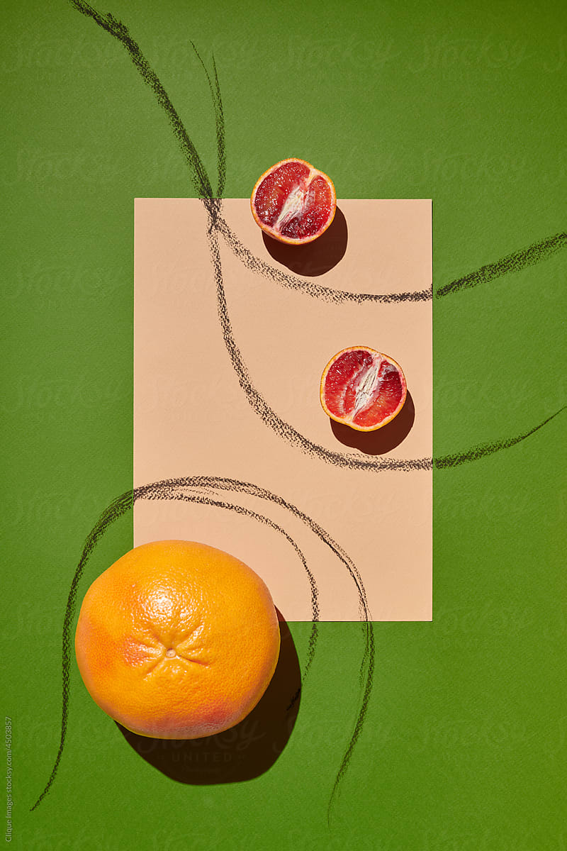 Grapefruit And Blood Orange Flat Lay