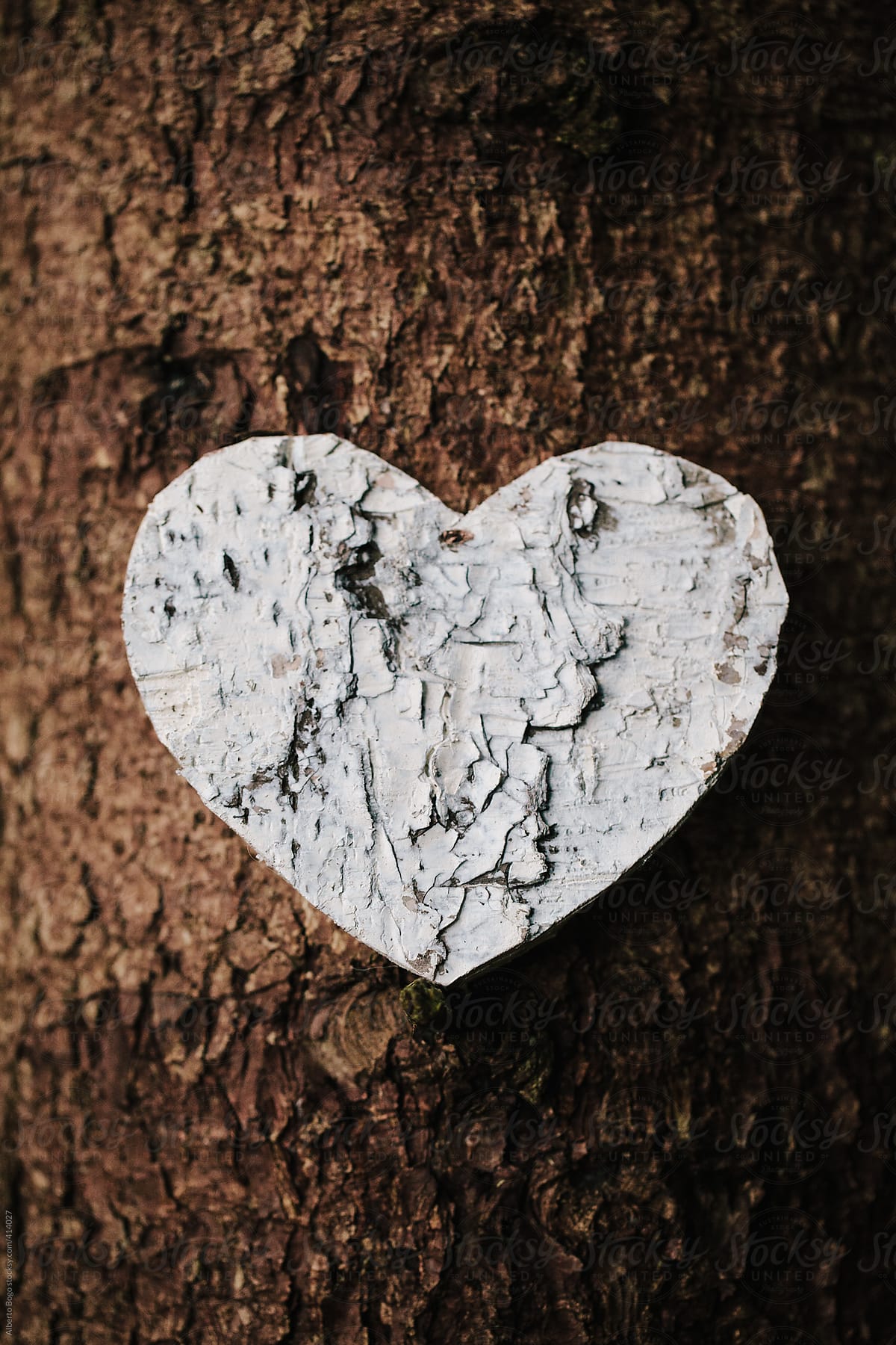 Heart shape on wood