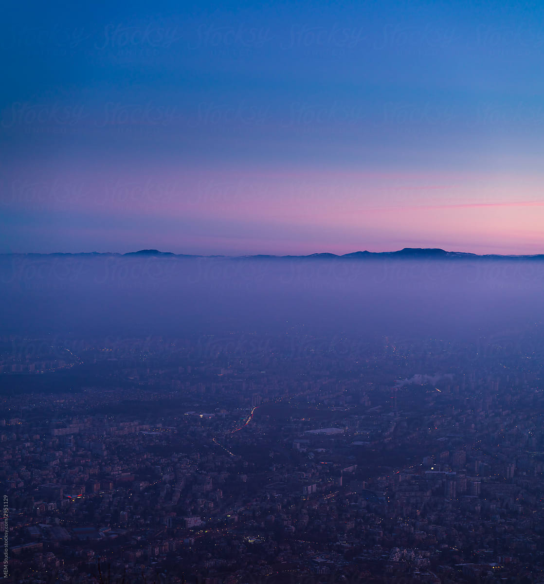 Smog above city