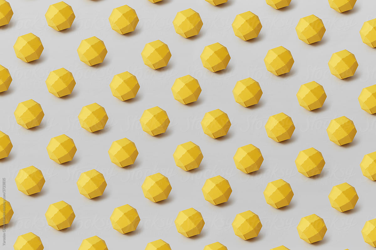 Pattern of papercraft yellow balls