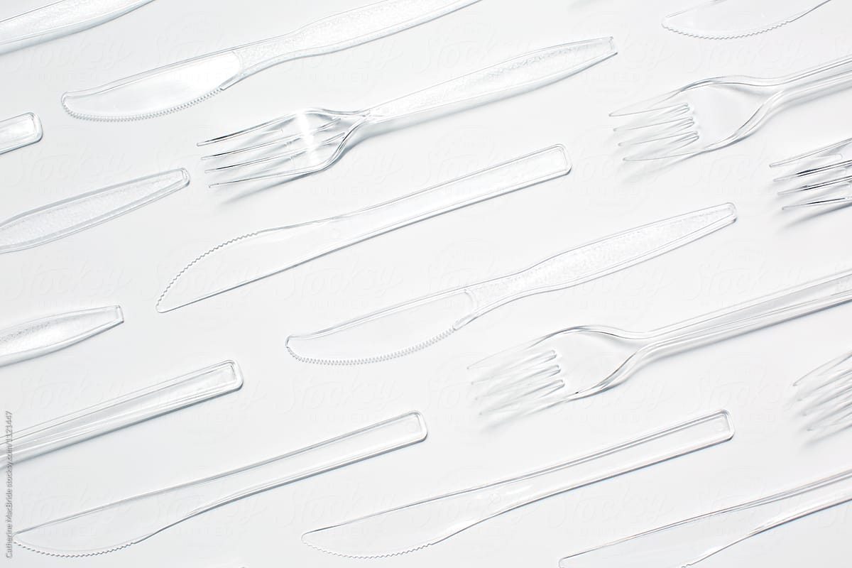 Clear plastic knifes and forks