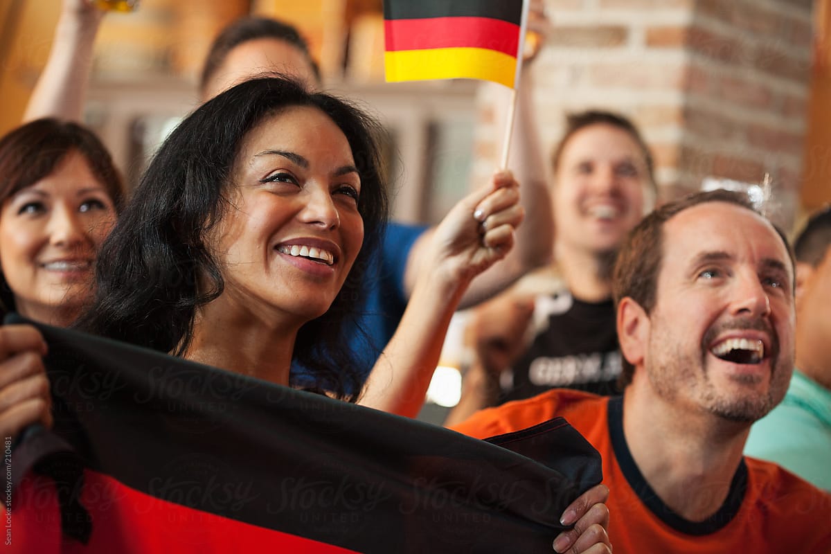 Soccer: Fans Of Germany Watching Team On Television