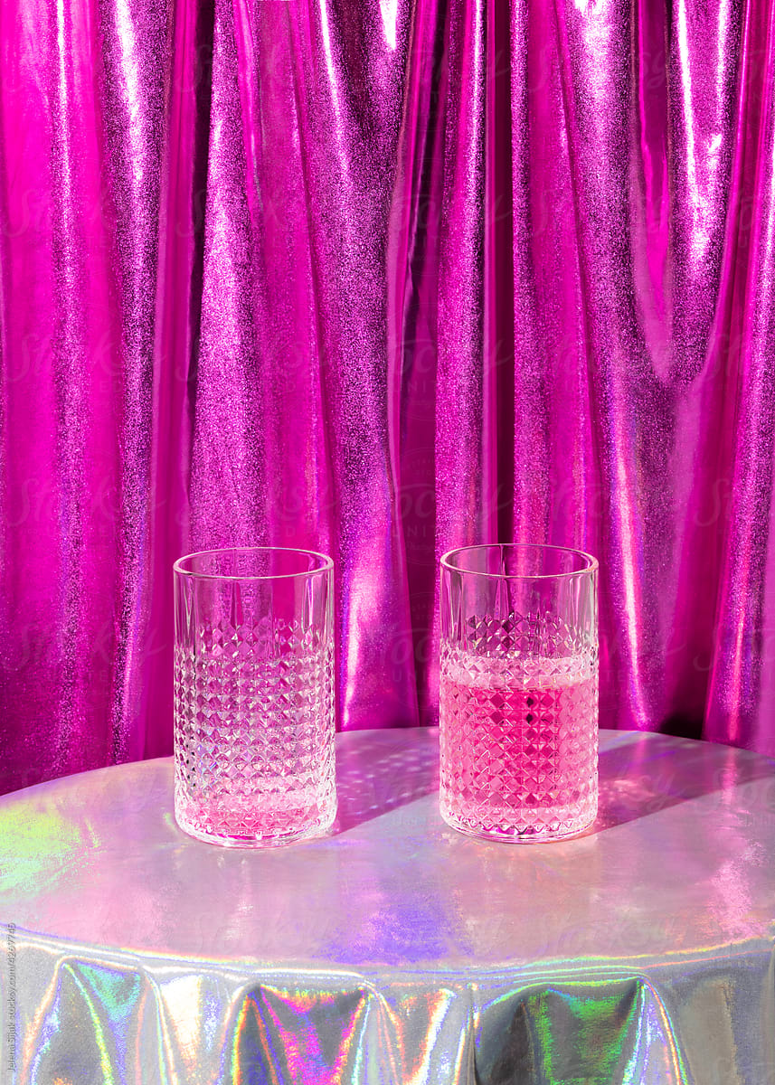 Glasses with pink liquid