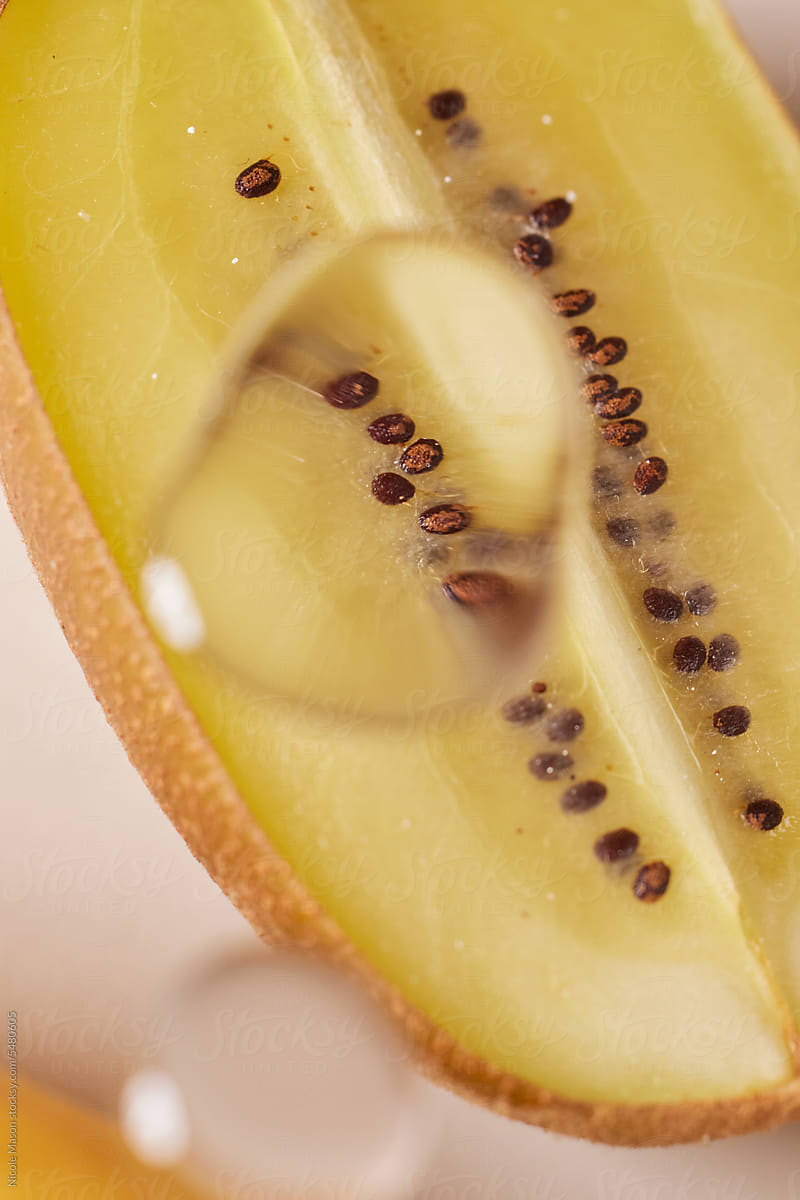 Kiwi Slice with Water Droplet