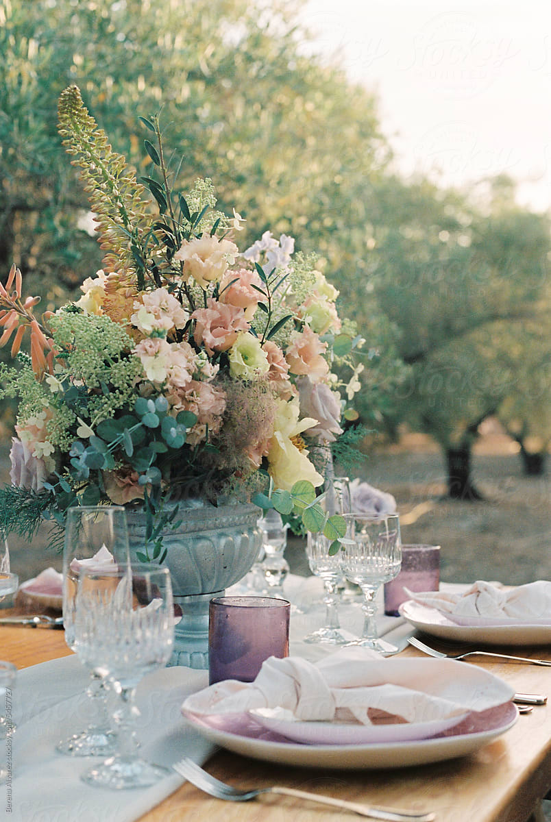 beautiful table decorated with flowers