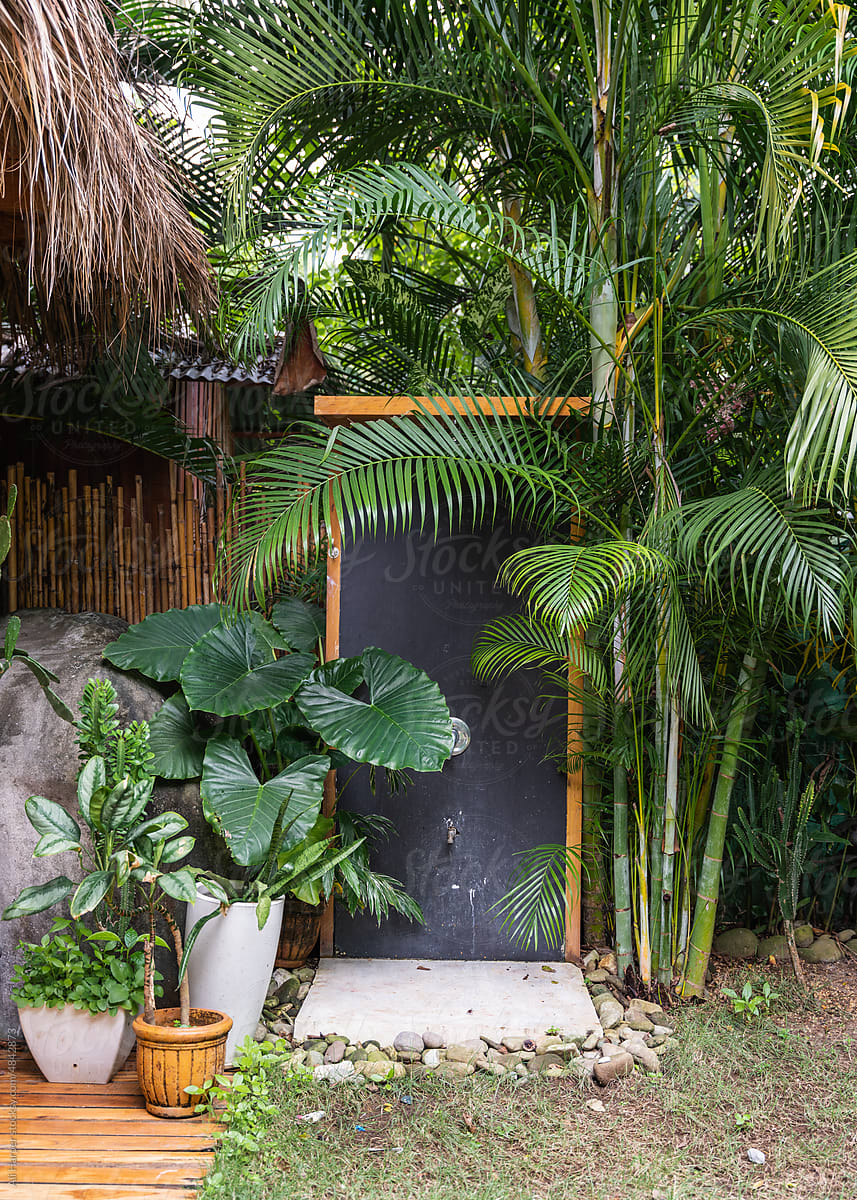 Tropical outdoor shower