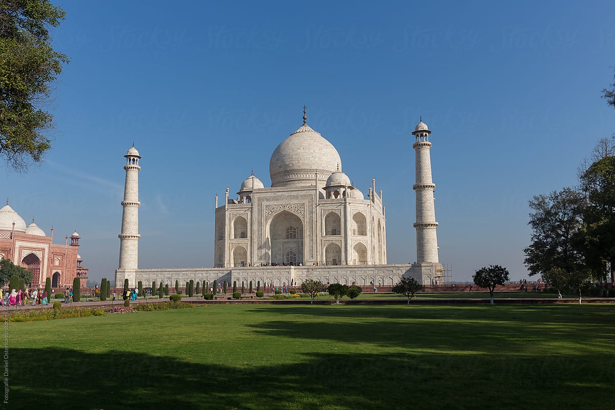 Taj Mahal view from garden, Agra India