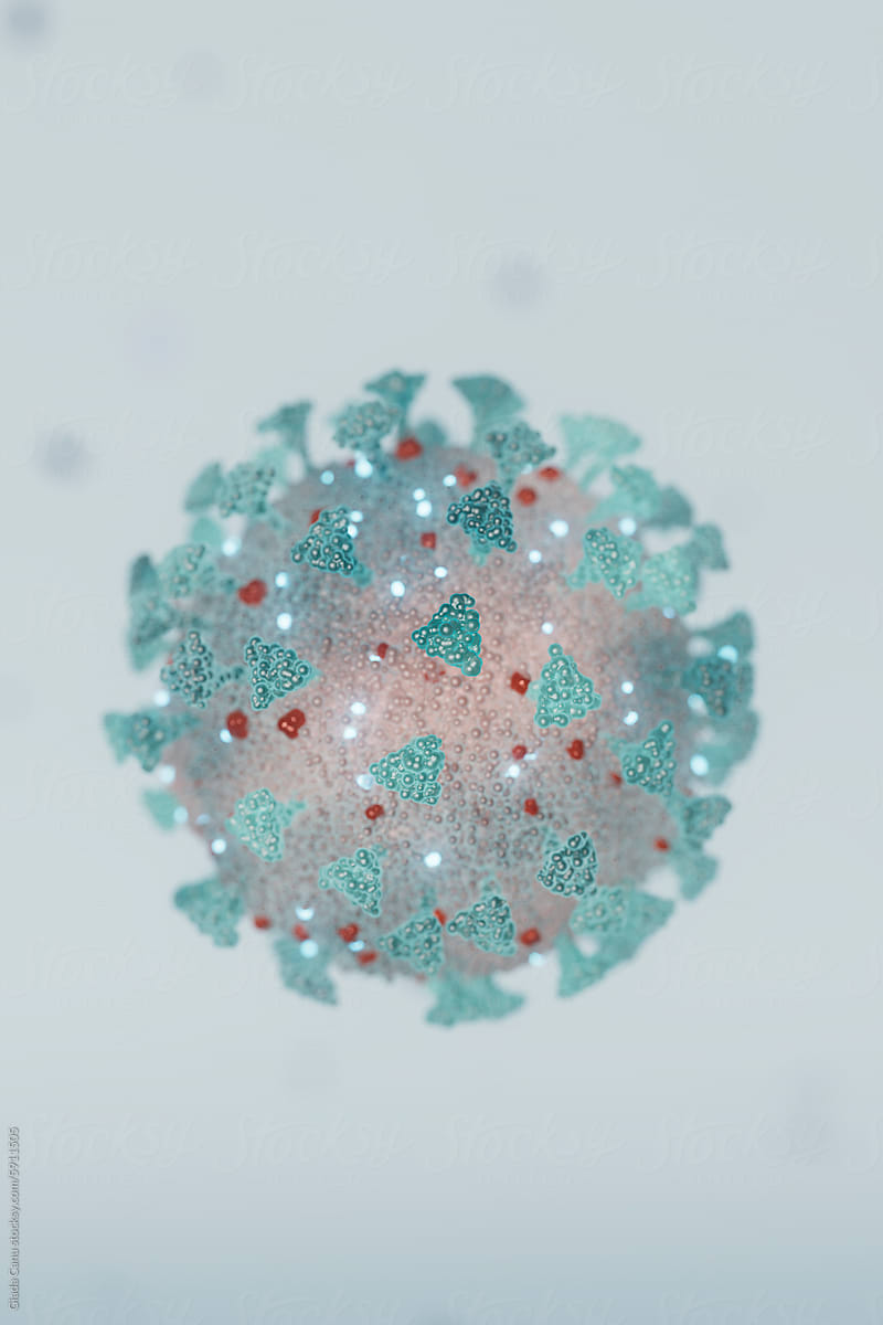 3D Render of a Detailed Coronavirus Particle