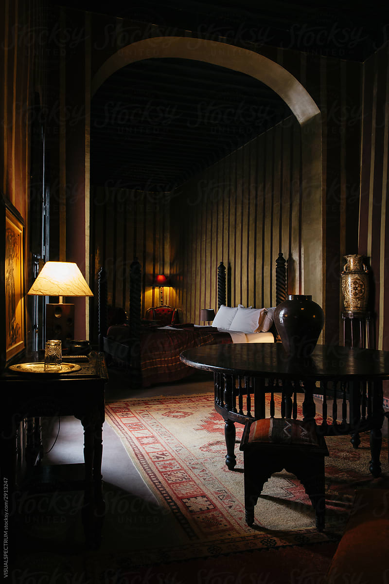 Dark Moody Bedroom With Beautiful Antiques by VISUALSPECTRUM - Dark