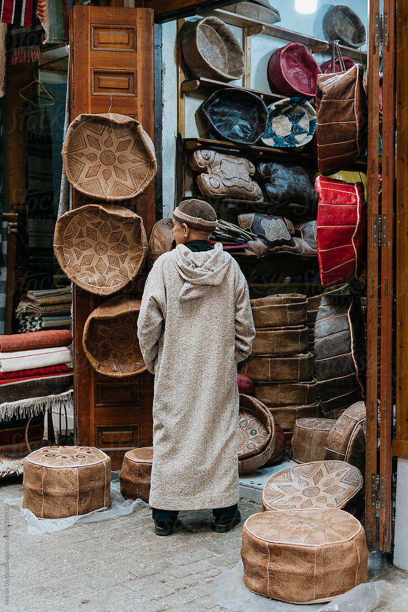 Old Shop Keeper in Djellaba Robe