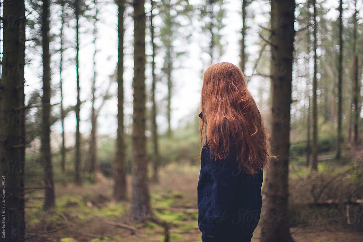 Red Head In Forest By Catherine Macbride Stocksy United 