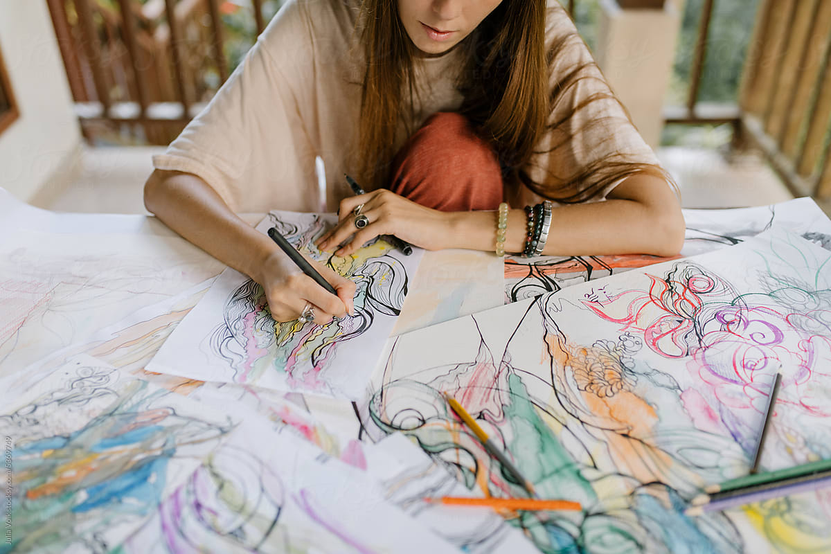 Female Artist Drawing