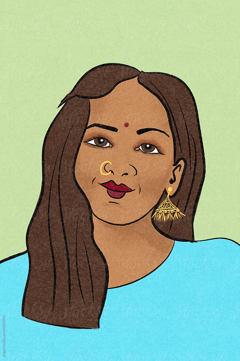 Studio portrait Indian Woman