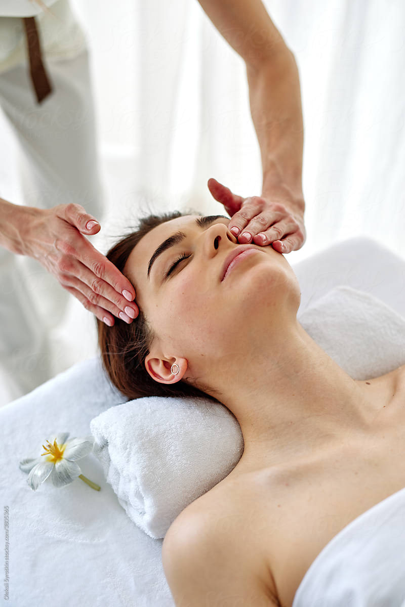 Woman receiving massage care