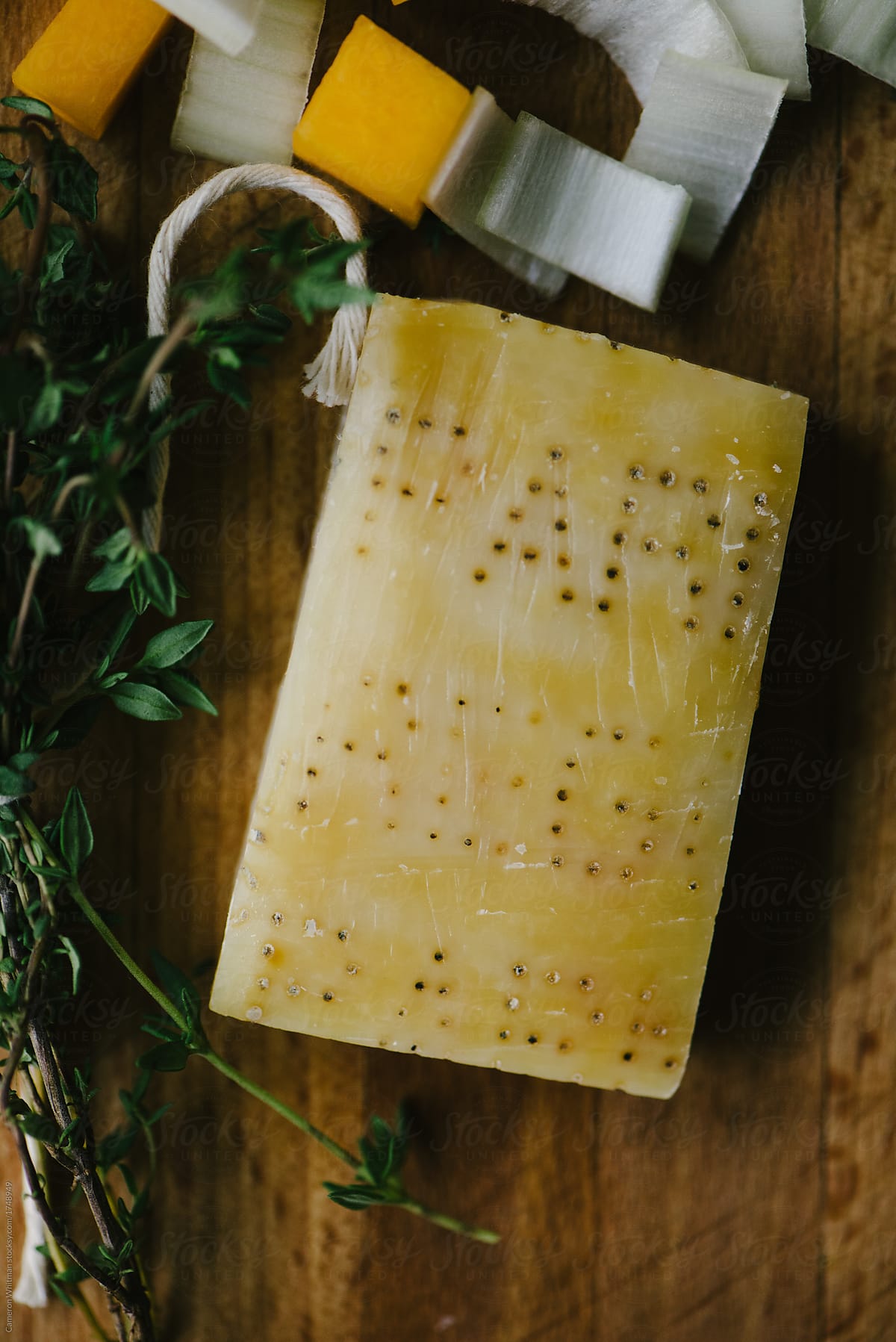 Block of Parmesan Cheese detail