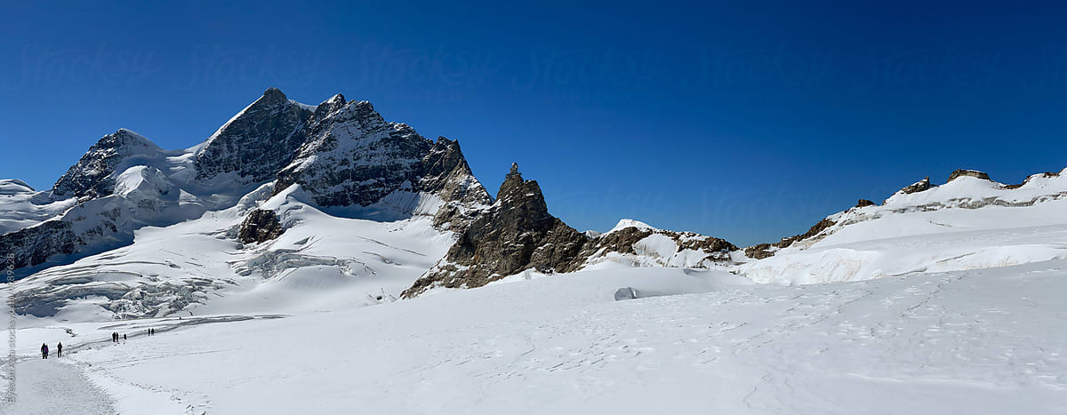 Top of Europe Glacier view towards Jungfrau