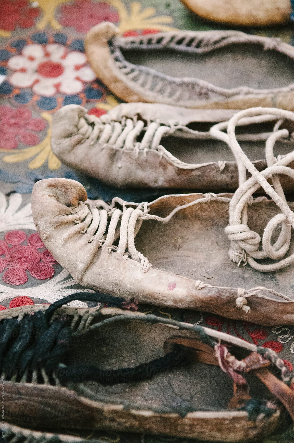 Old leather shoes, Xinaliq.
