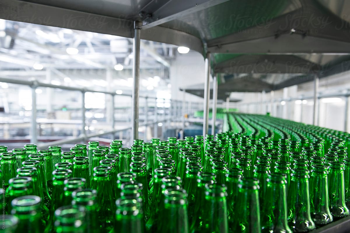 A beer bottling factory