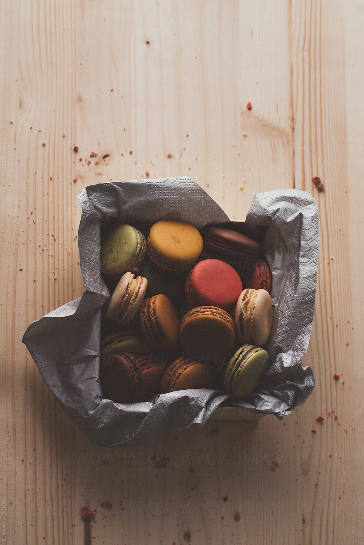 Colourful Macarons in a Box