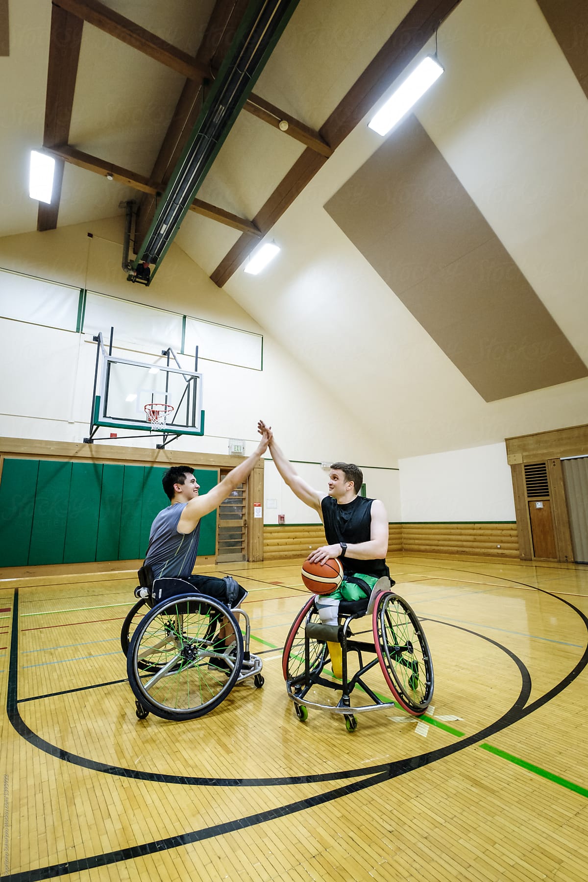 Wheelchair Basketball Athletes in Practice