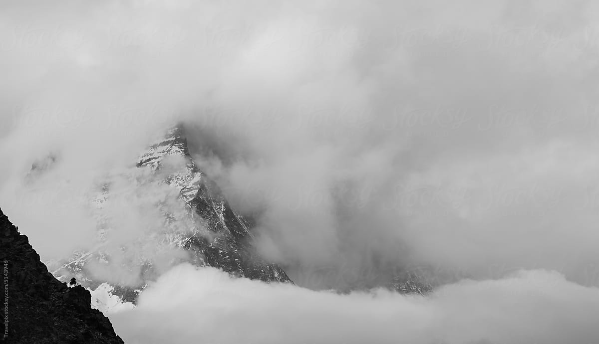 Brutal weather around the Matterhorn. Switzerland (vt).