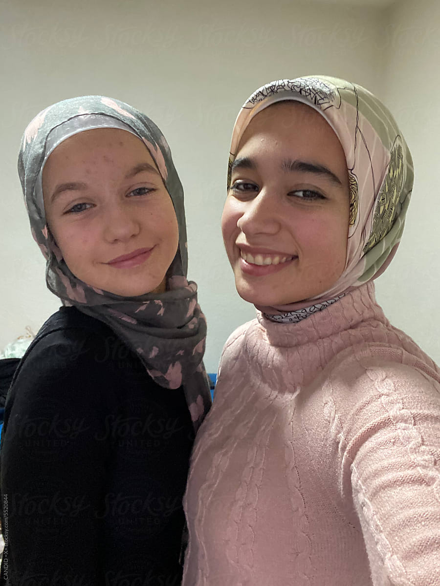 Two Muslim Friends in Hijab